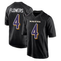 Johmsee B.Ravens #4 Zay Flowers Player Black Carbon Fashion Home Game Stitched Jerseys