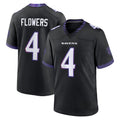Johmsee B.Ravens #4 Zay Flowers Player Black Home Game Stitched Jerseys
