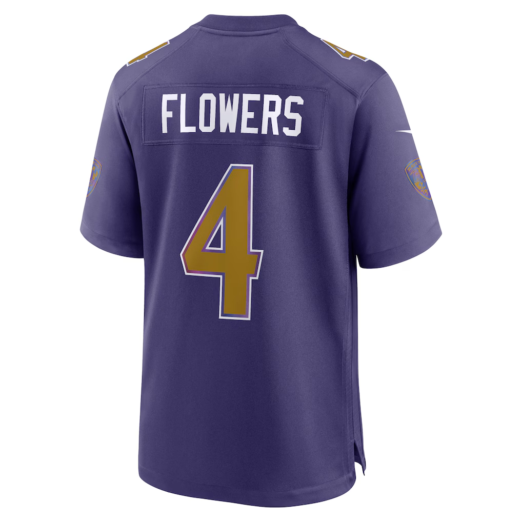 Johmsee B.Ravens #4 Zay Flowers Purple Alternate Game Stitched Jerseys