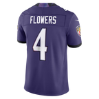 Johmsee B.Ravens #4 Zay Flowers Purple Team Vapor F.U.S.E. Stitched Limited Jerseys