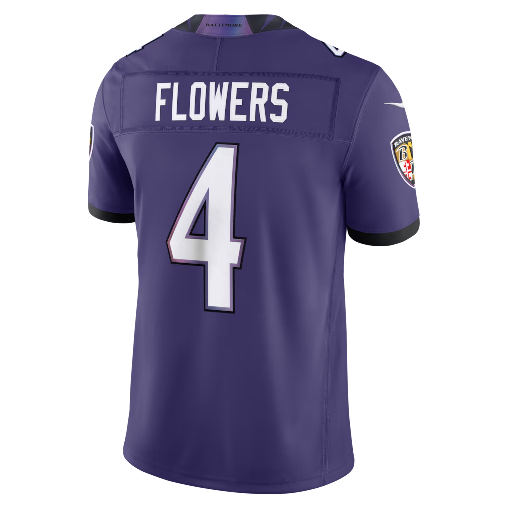 Johmsee B.Ravens #4 Zay Flowers Purple Team Vapor F.U.S.E. Stitched Limited Jerseys
