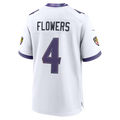 Johmsee B.Ravens #4 Zay Flowers White Game Stitched Jerseys