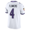 Johmsee B.Ravens #4 Zay Flowers White Vapor F.U.S.E. Stitched Limited Jerseys