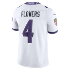 Johmsee B.Ravens #4 Zay Flowers White Vapor F.U.S.E. Stitched Limited Jerseys
