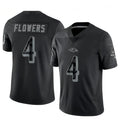 Johmsee B.Ravens #4 Zay Flowers Player Black REFLECTIVE Limited Stitched Jerseys