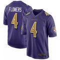 Johmsee B.Ravens #4 Zay Flowers Player Color Rush Game Purple Stitched Jerseys