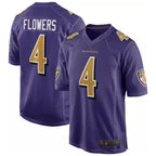 Johmsee B.Ravens #4 Zay Flowers Player Color Rush Game Purple Stitched Jerseys