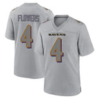 Johmsee B.Ravens #4 Zay Flowers Player Color Rush Vapor Untouchable Gray Stitched Jerseys