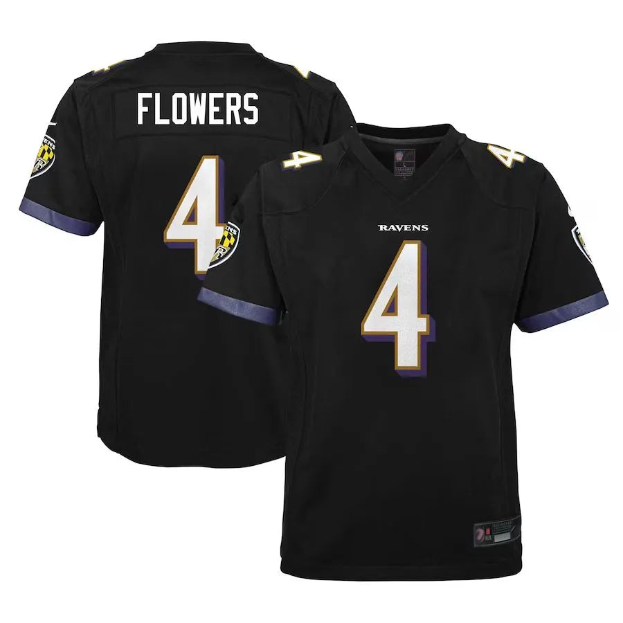 Johmsee B.Ravens #4 Zay Flowers Player Fashion Black Game Stitched Jerseys