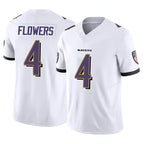 Johmsee B.Ravens #4 Zay Flowers Player Vapor F.U.S.E. Limited White Stitched Jerseys
