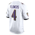 Johmsee B.Ravens #4 Zay Flowers Player White Home Game Stitched Jerseys