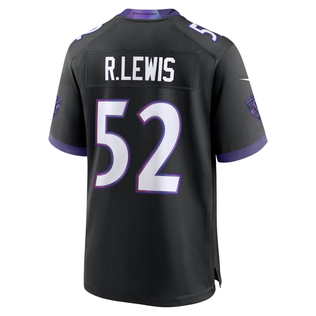 Johmsee B.Ravens #52 Ray Lewis Black Alternate Retired Player Stitched Jerseys