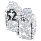 Johmsee B.Ravens #52 Ray Lewis Player Arctic Camo Salute To Service Hoodie Stitched Jerseys