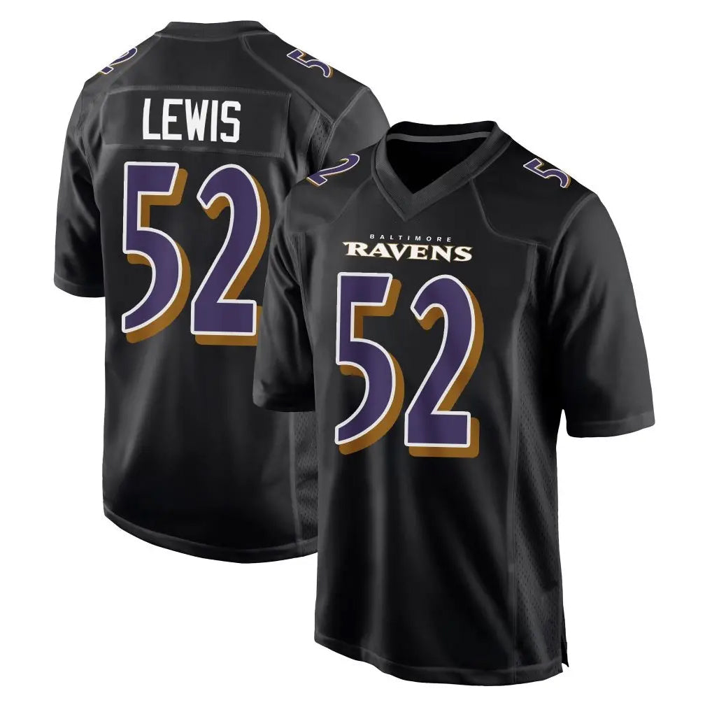 Johmsee B.Ravens #52 Ray Lewis Player Black Carbon Fashion Home Stitched Jerseys
