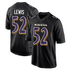 Johmsee B.Ravens #52 Ray Lewis Player Black Carbon Fashion Home Stitched Jerseys