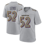 Johmsee B.Ravens #52 Ray Lewis Player Gray Replica Limited Stitched Jerseys
