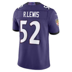 Johmsee B.Ravens #52 Ray Lewis Player Purple  Vapor F.U.S.E. Limited Home Game Stitched Jerseys