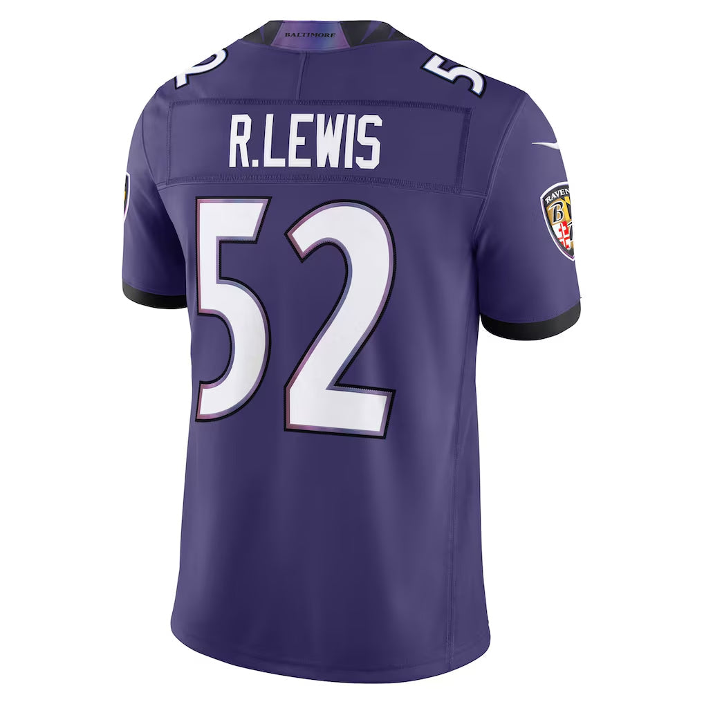 Johmsee B.Ravens #52 Ray Lewis Player Purple  Vapor F.U.S.E. Limited Home Game Stitched Jerseys
