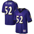 Johmsee B.Ravens B.Ravens #52 Ray Lewis Mitchell & Ness Big & Tall 2000 Retired Player Replica Stitched Jerseys - Purple
