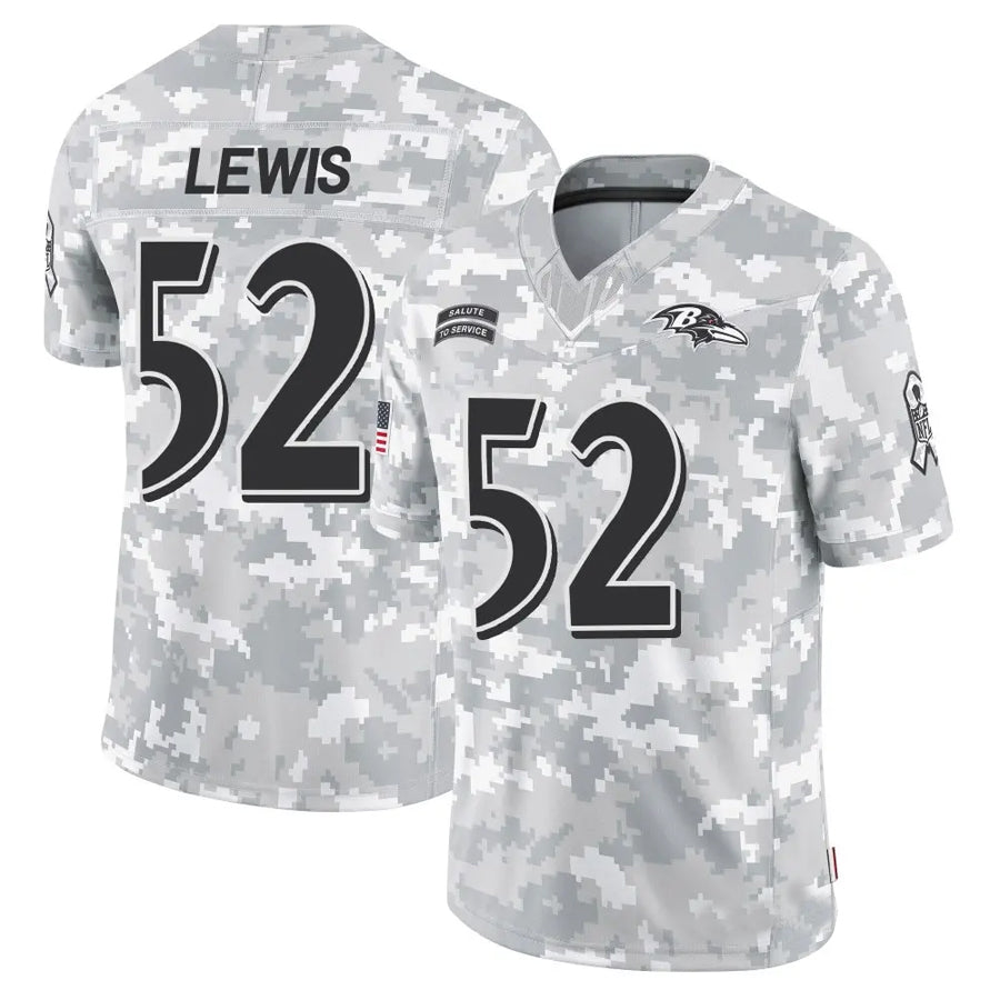 Johmsee B.Ravens #52 Ray Lewis Player Arctic Camo Salute to Service Limited Stitched Jerseys