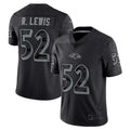 Johmsee B.Ravens #52 Ray Lewis Player Black RFLCTV Limited Stitched Jerseys