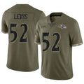 Johmsee B.Ravens #52 Ray Lewis Player Olive Salute To Service Football Stitched Jerseys
