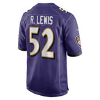 Johmsee B.Ravens #52 Ray Lewis Player Purple Home Stitched Jerseys