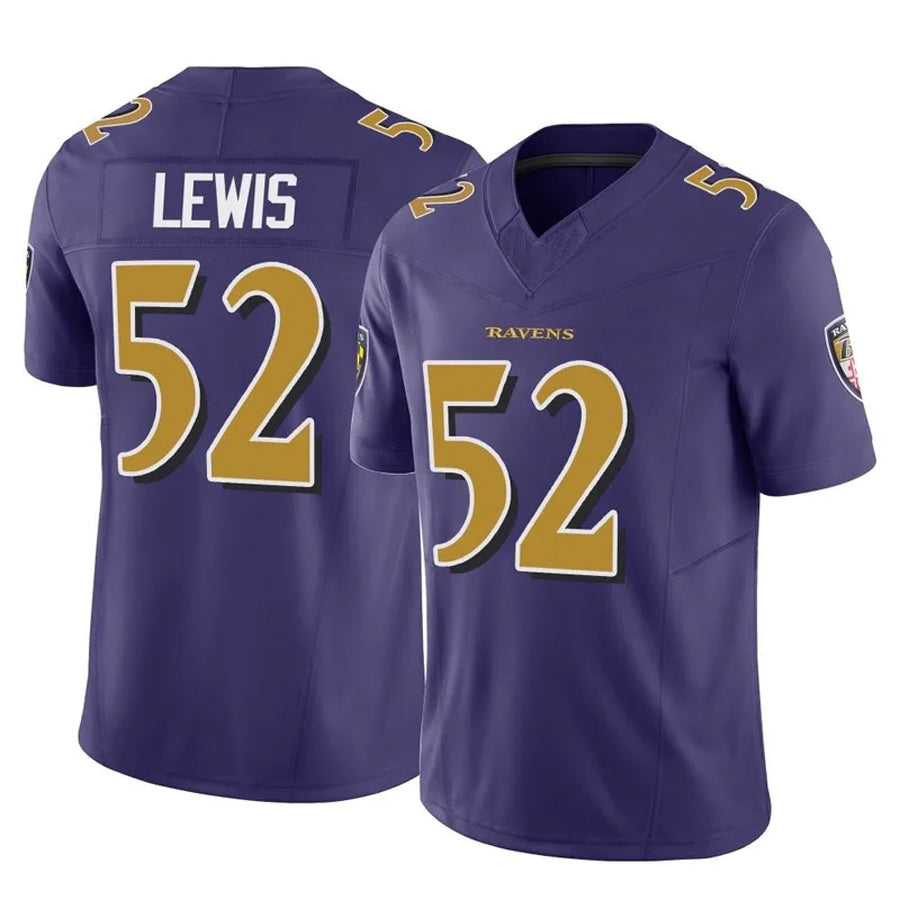Johmsee B.Ravens #52 Ray Lewis Player Vapor F.U.S.E. Limited Purple Stitched Jerseys