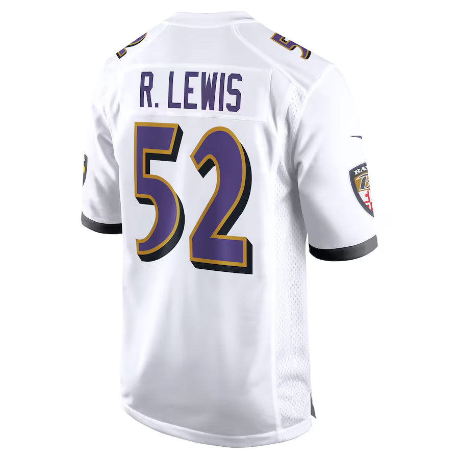Johmsee B.Ravens #52 Ray Lewis Player White Home  Stitched Jerseys