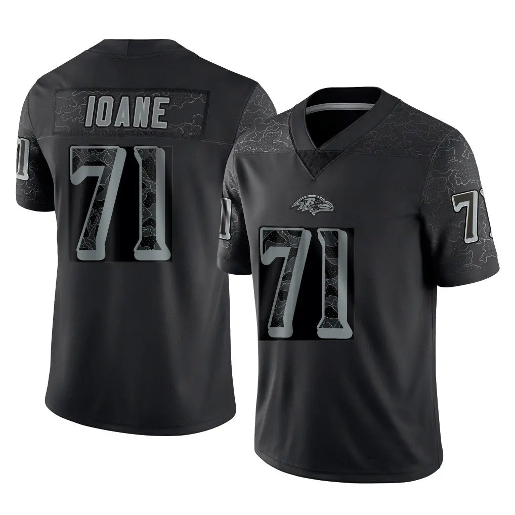 Johmsee B.Ravens #71 Olaivavega Ioane Player Black RFLCTV Limited Stitched Jerseys