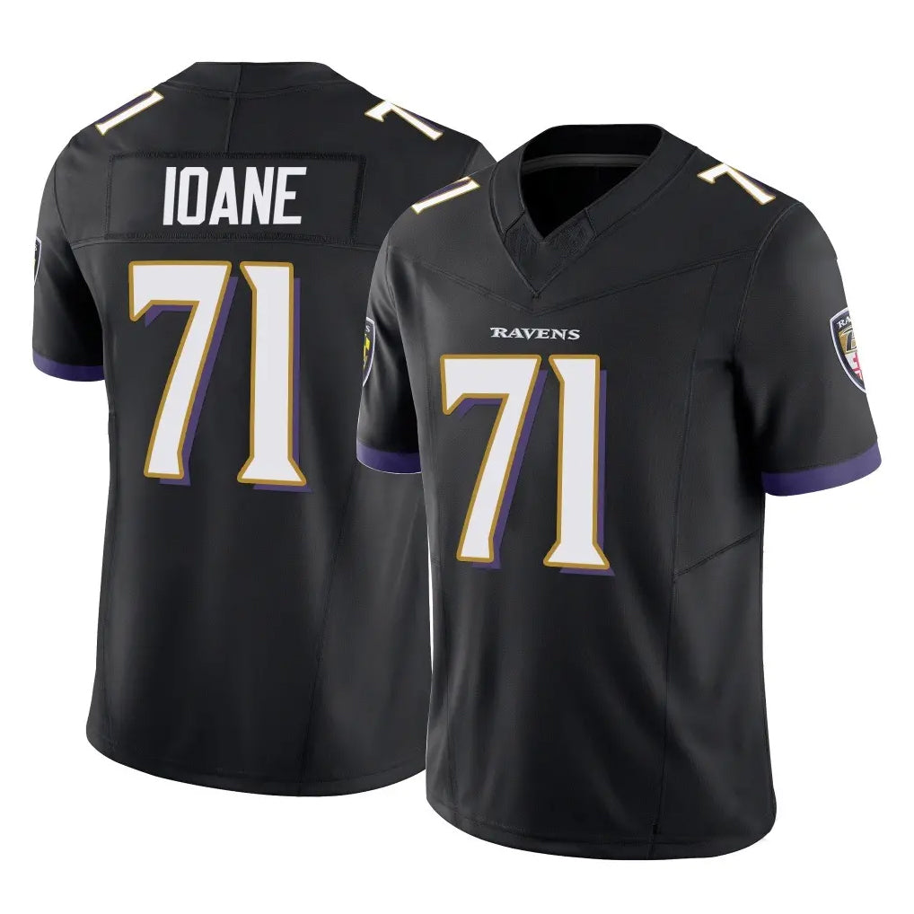 Johmsee B.Ravens #71 Olaivavega Ioane Player Black Vapor F.U.S.E. Limited Game Stitched Jerseys