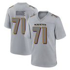 Johmsee B.Ravens #71 Olaivavega Ioane Player Gray Replica Limited Stitched Jerseys