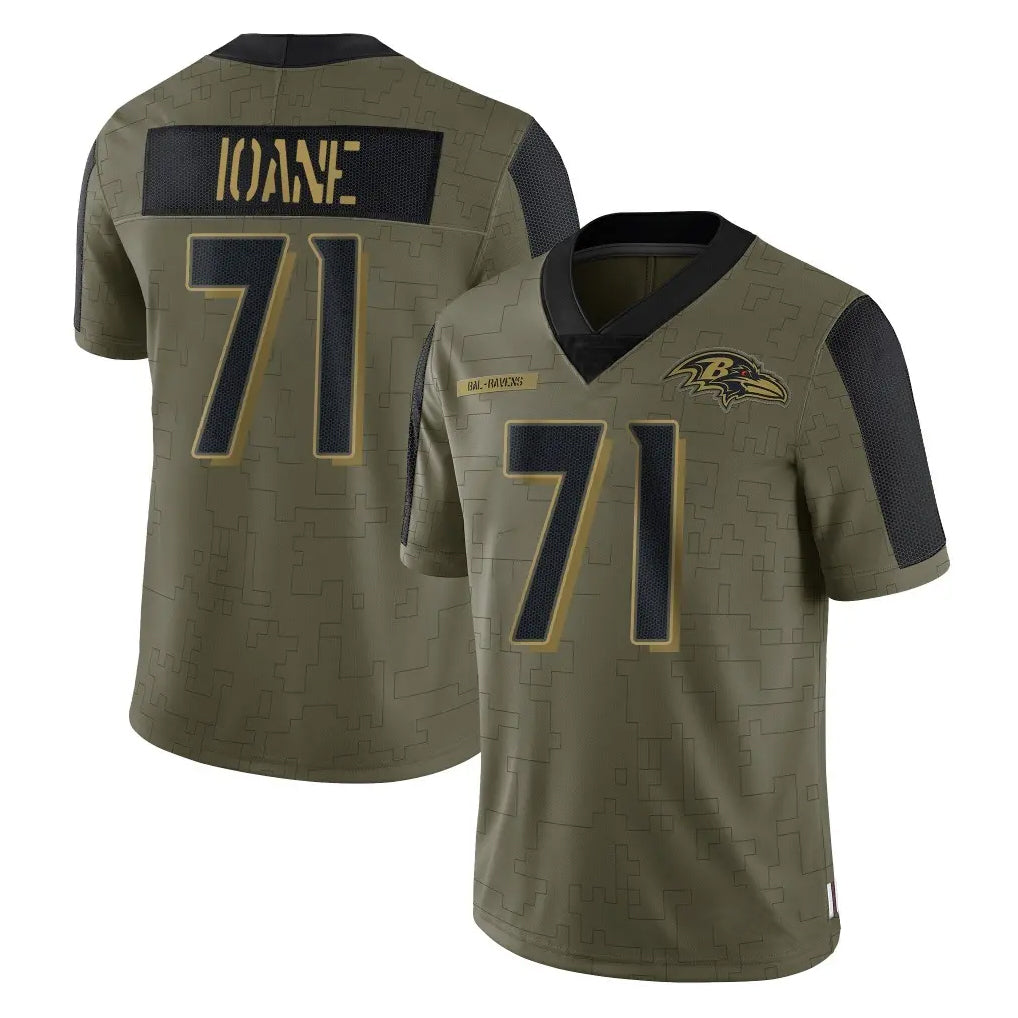 Johmsee B.Ravens #71 Olaivavega Ioane Player Olive Salute To Service Limited Game Stitched Jerseys