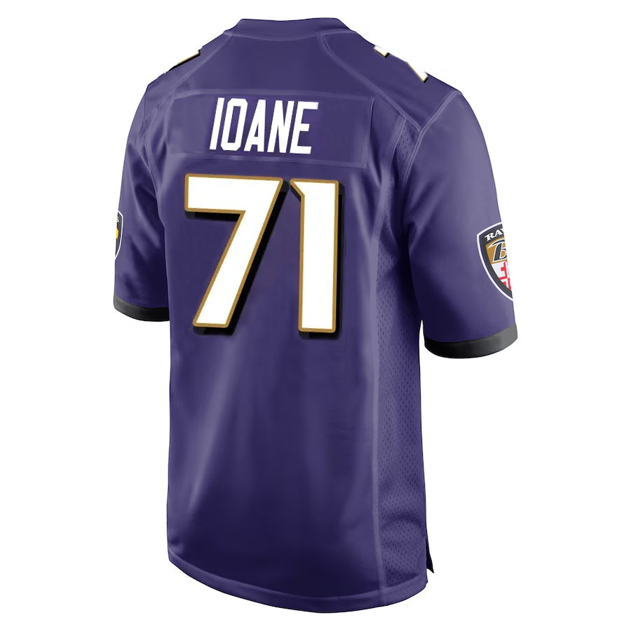 Johmsee B.Ravens #71 Olaivavega Ioane Player Purple Alternate Home Stitched Jerseys