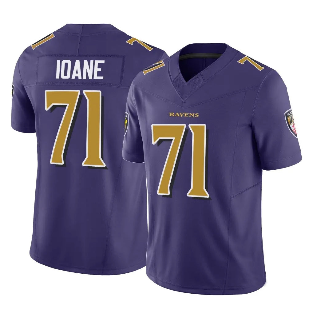 Johmsee B.Ravens #71 Olaivavega Ioane Player Purple Vapor F.U.S.E. Limited Game Stitched Jerseys