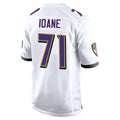 Johmsee B.Ravens #71 Olaivavega Ioane Player White Alternate Home Stitched Jerseys