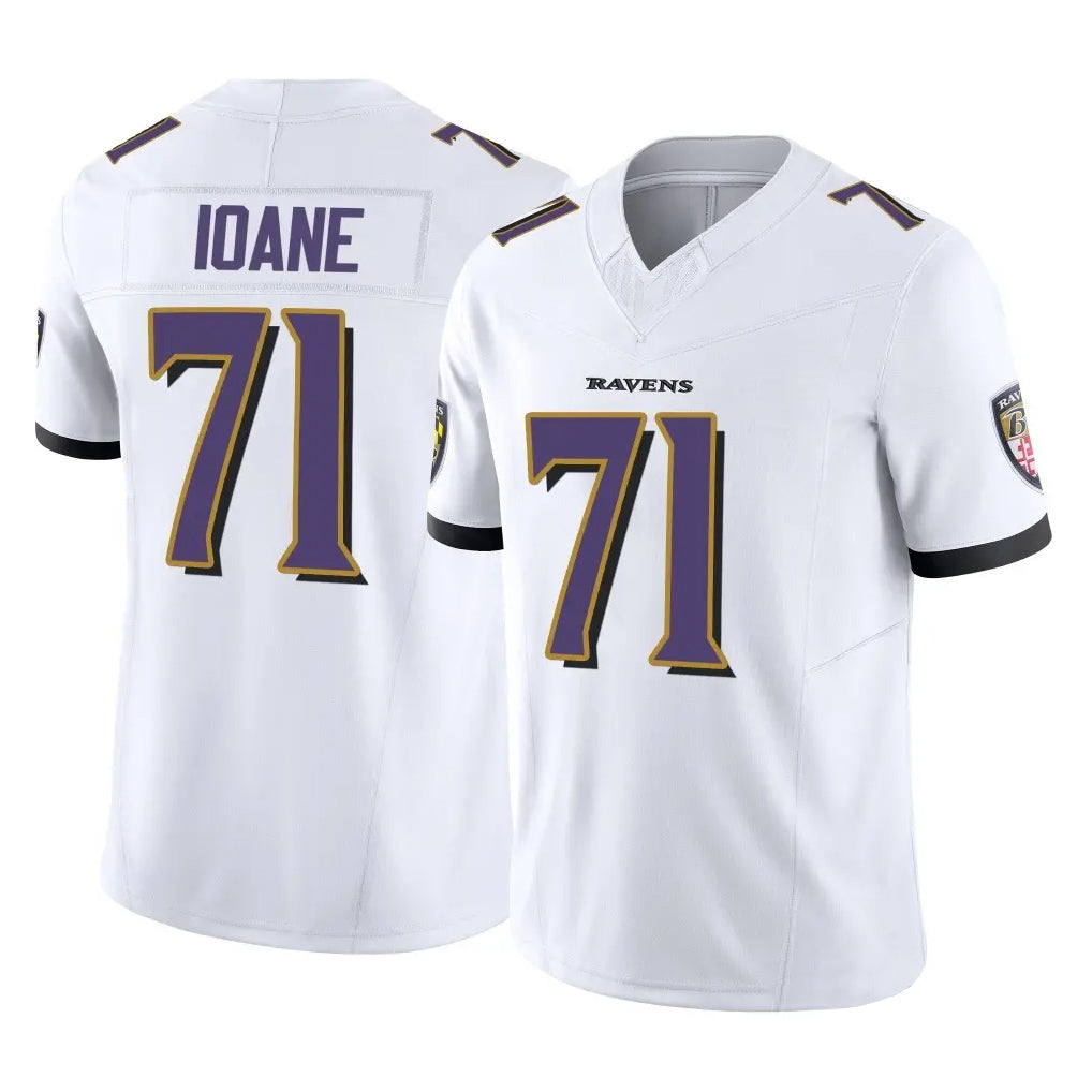 Johmsee B.Ravens #71 Olaivavega Ioane Player White Vapor F.U.S.E. Limited Game Home Stitched Jerseys