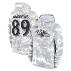 Johmsee B.Ravens #89 Mark Andrews Player Arctic Camo Salute To Service Hoodie Stitched Jerseys