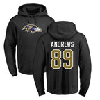 Johmsee B.Ravens #89 Mark Andrews Player Black Pullover Hoodie Stitched Jerseys