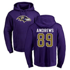 Johmsee B.Ravens #89 Mark Andrews Player Purple Salute to Service Pullover Hoodie Stitched Jerseys
