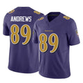 Johmsee B.Ravens #89 Mark Andrews Player Purple Vapor F.U.S.E. Limited Game Stitched Jerseys