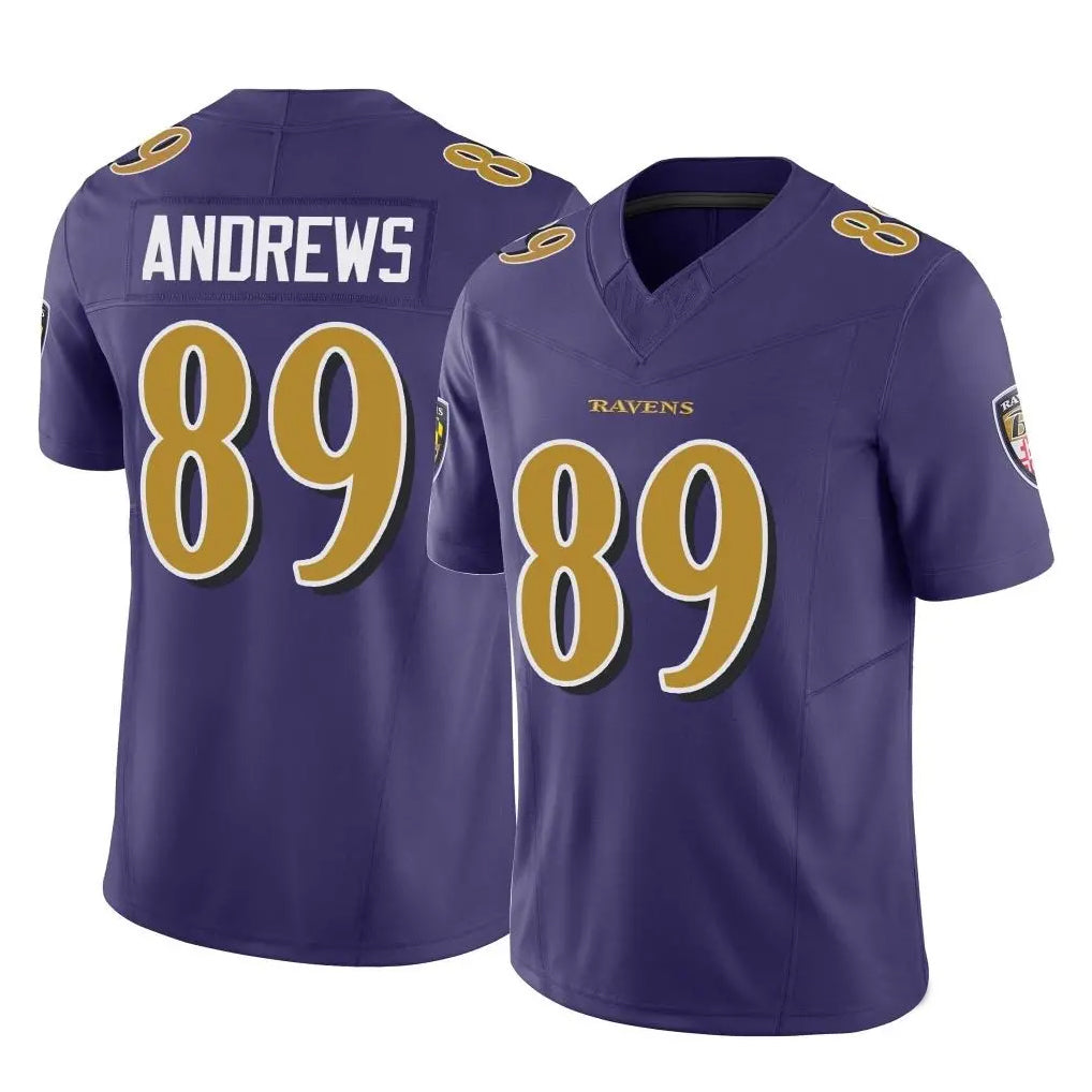 Johmsee B.Ravens #89 Mark Andrews Player Purple Vapor F.U.S.E. Limited Game Stitched Jerseys