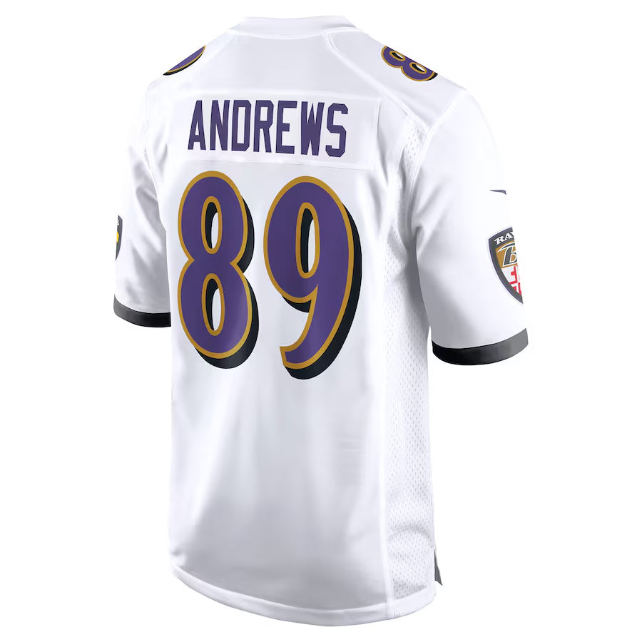 Johmsee B.Ravens #89 Mark Andrews Player White Alternate Home Game Stitched Jerseys