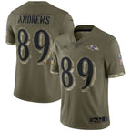 Johmsee B.Ravens #89 Mark Andrews Player Olive Salute To Service Limited Stitched Jerseys