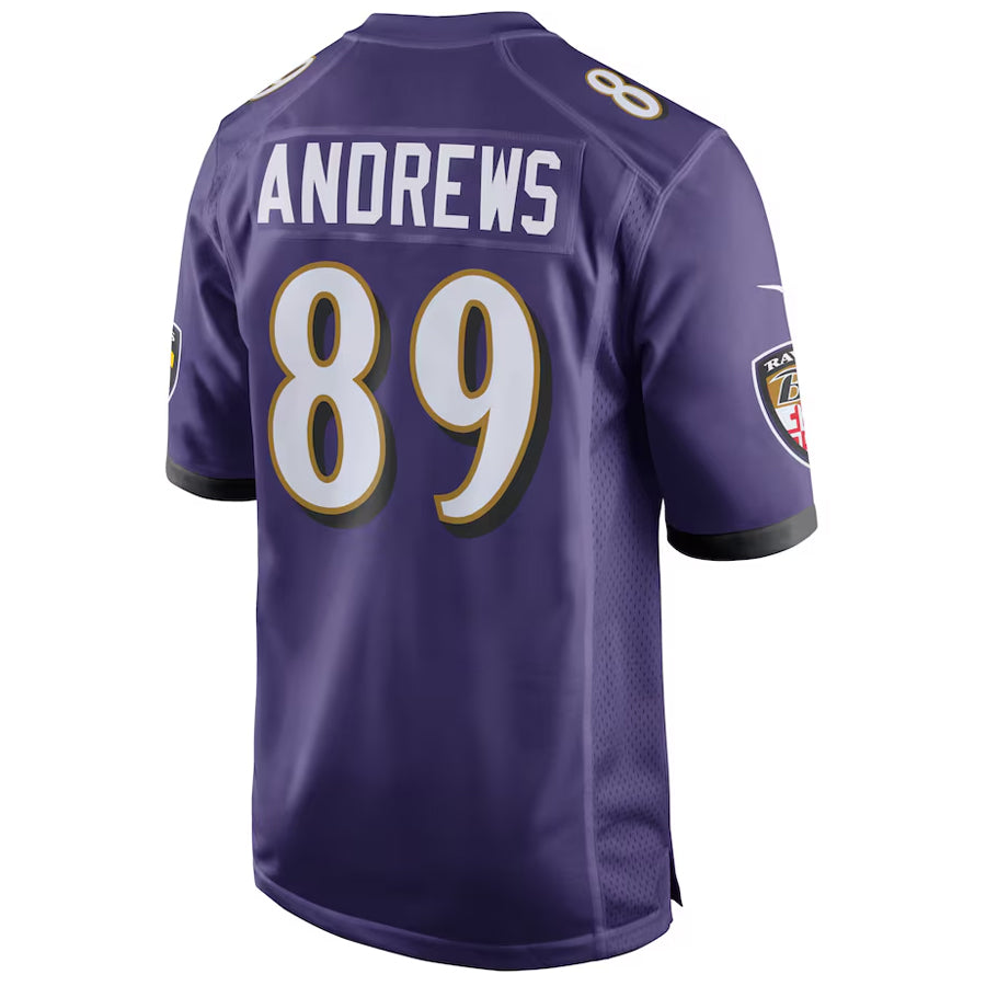 Johmsee B.Ravens #89 Mark Andrews Player Purple Home Game Jerseys