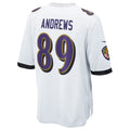 Johmsee B.Ravens #89 Mark Andrews Player White Replica Game Stitched Jerseys