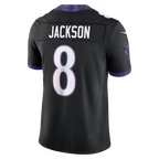 Johmsee B.Ravens #8 Lamar Jackson Black Alternate Alternate Vapor F.U.S.E. Stitched Limited Jerseys