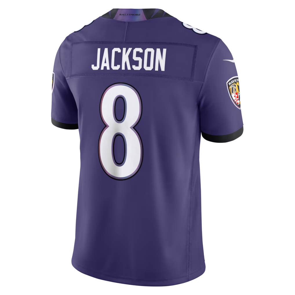Johmsee B.Ravens #8 Lamar Jackson Purple Team Vapor F.U.S.E. Stitched Limited Jerseys