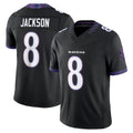 Johmsee B.Ravens #8 Lamar Jackson Player Black Limited Elite Home Game Stitched Jerseys