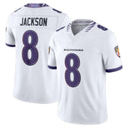 Johmsee B.Ravens #8 Lamar Jackson Player White Limited Elite Home Game Stitched Jerseys